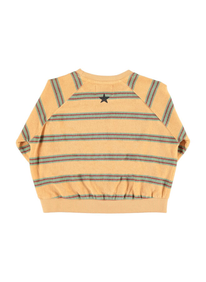 Piupiuchick - Terry cotton sweatshirt - Sand w/ double stripes