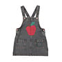 Piupiuchick - Short dress w/ straps - Washed black denim w/ apple print
