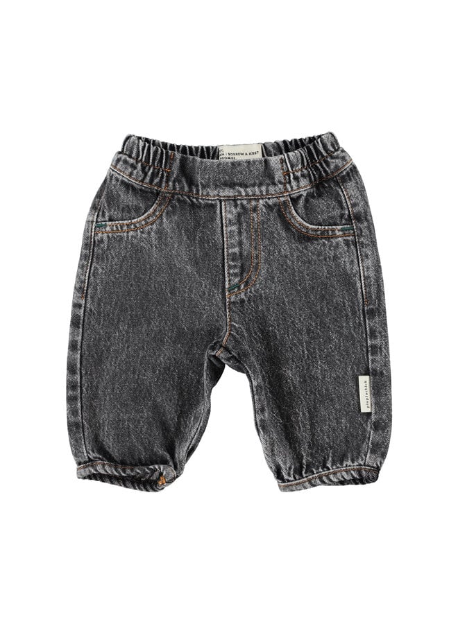 Baby trousers - Washed black denim