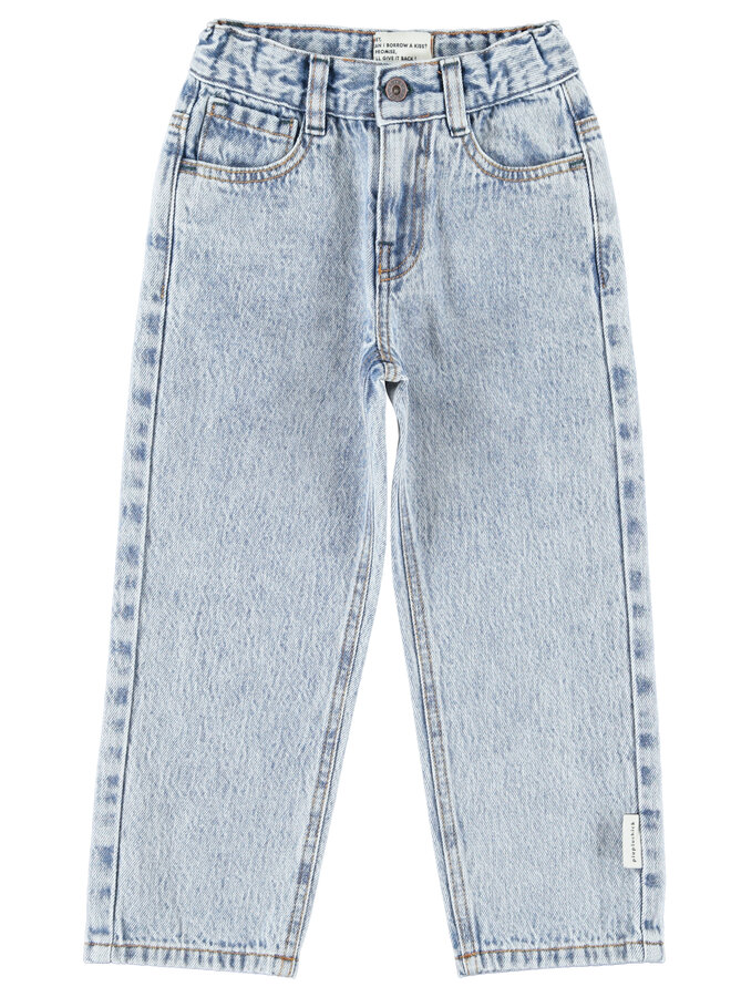 Unisex trousers - Fadded light blue denim