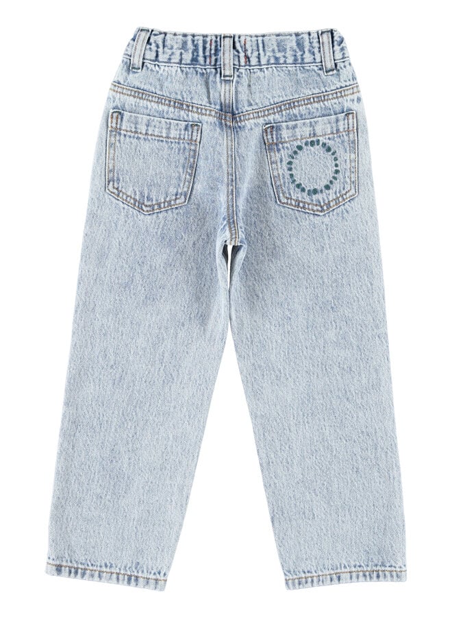 Piupiuchick - Unisex trousers - Fadded light blue denim