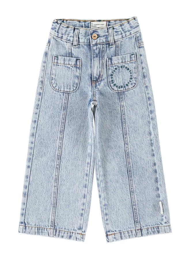 Flare trousers - Fadded light blue denim