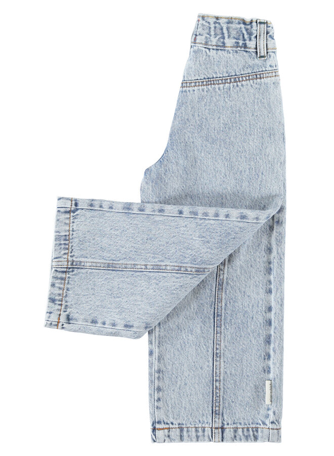 Piupiuchick - Flare trousers  - Fadded light blue denim