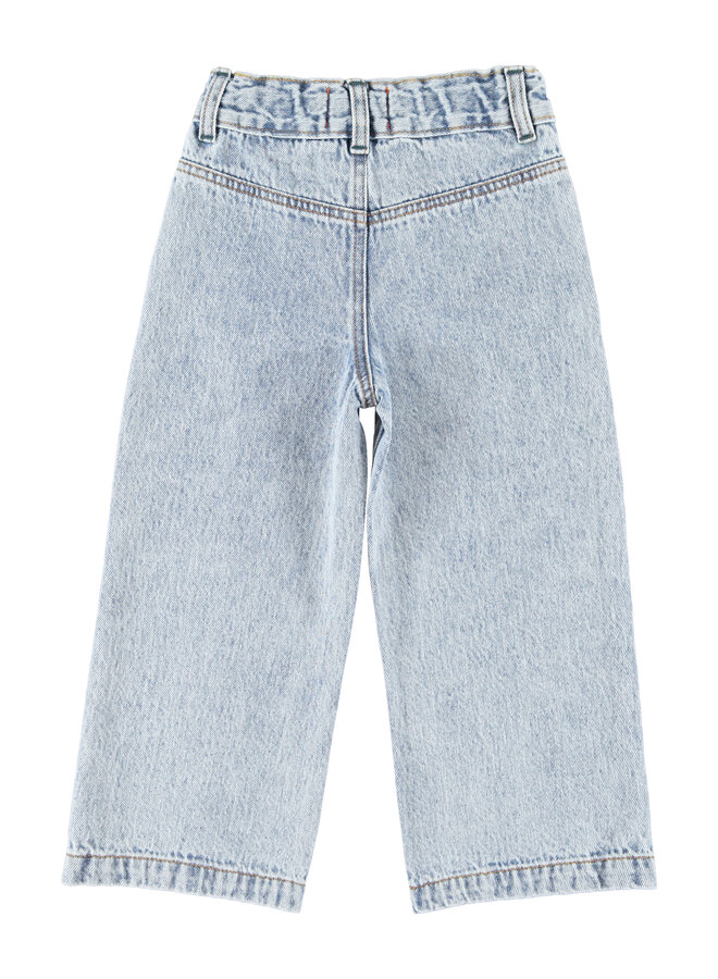 Piupiuchick - Flare trousers  - Fadded light blue denim