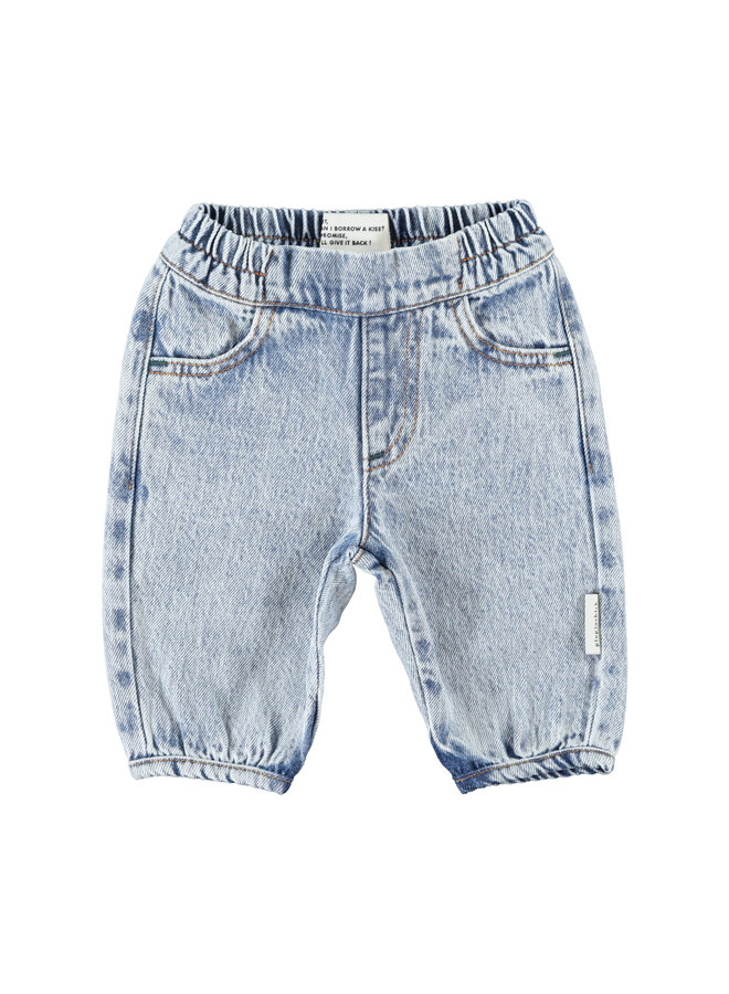 Piupiuchick - Baby trousers - Fadded light blue denim