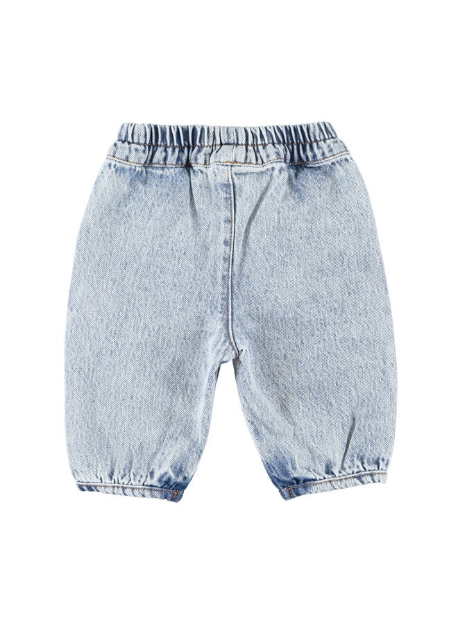 Piupiuchick - Baby trousers - Fadded light blue denim