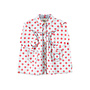 Piupiuchick - Short dress - Light blue denim w/ red dots