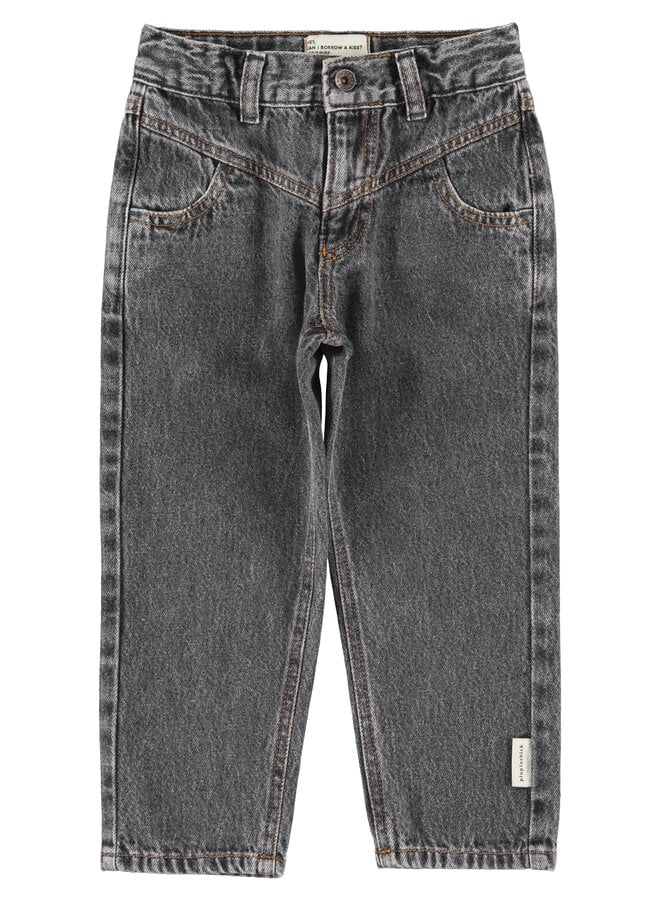 Piupiuchick - Mom fit trousers - Washed black denim