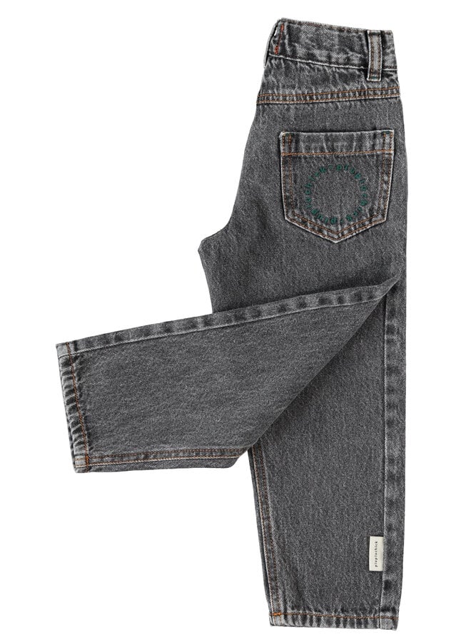 Piupiuchick - Mom fit trousers - Washed black denim
