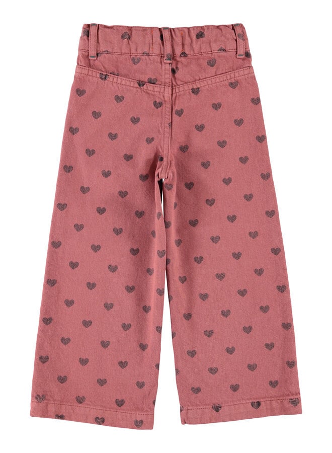 Piupiuchick - Flare trousers - Pink w/ black hearts
