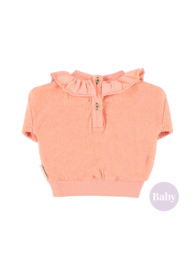 Piupiuchick - Sweatshirt w/ collar - Pink w/ apple print