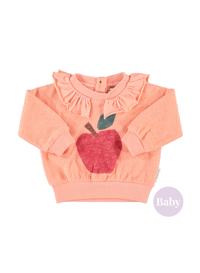 Piupiuchick - Sweatshirt w/ collar - Pink w/ apple print