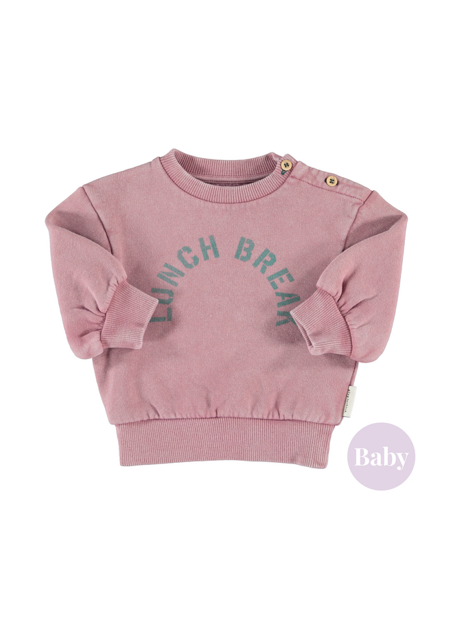 Piupiuchick - Oversized sweatshirt - Pink w/ "lunch break" print