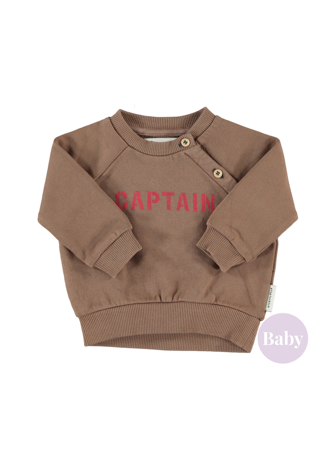 Piupiuchick - Sweatshirt - Brown w/ "captain" print