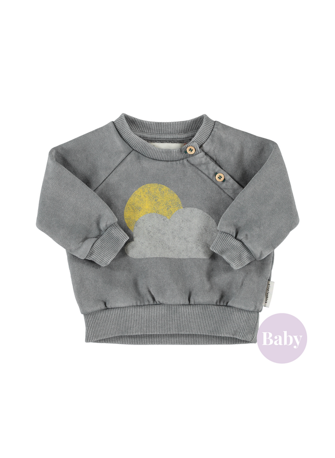 Piupiuchick - Sweatshirt - Grey w/ sun & cloud print