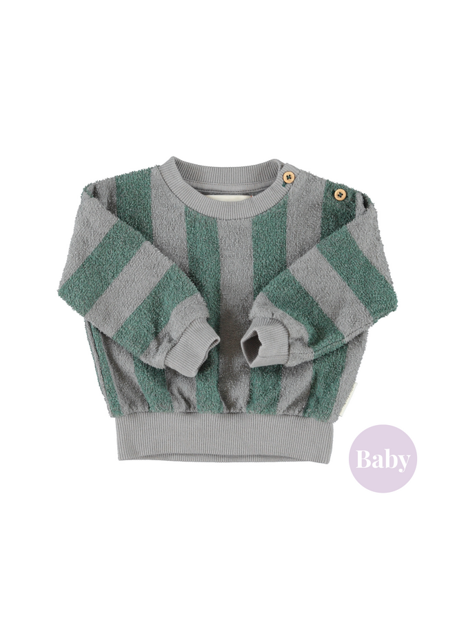 Piupiuchick - Sweatshirt - Grey & green stripes