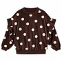 Repose AMS - Ruffle sweater - Chocolate polka dot