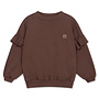 Repose AMS - Ruffle sweater - Pure chocolate