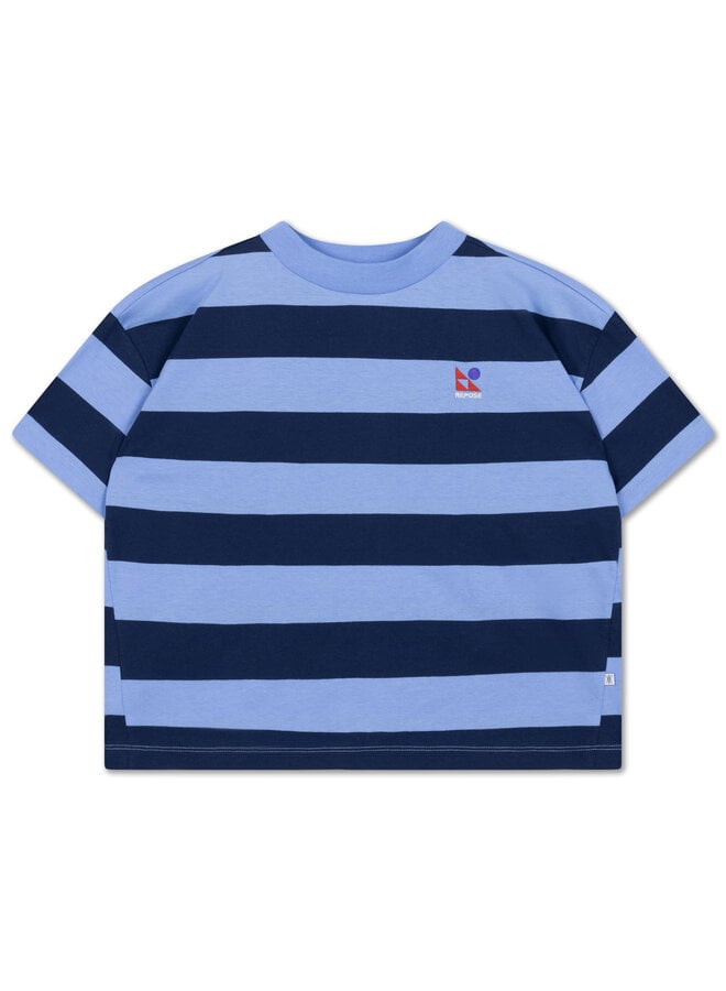 Boxy tee - Horizon dark eclipse block stripe