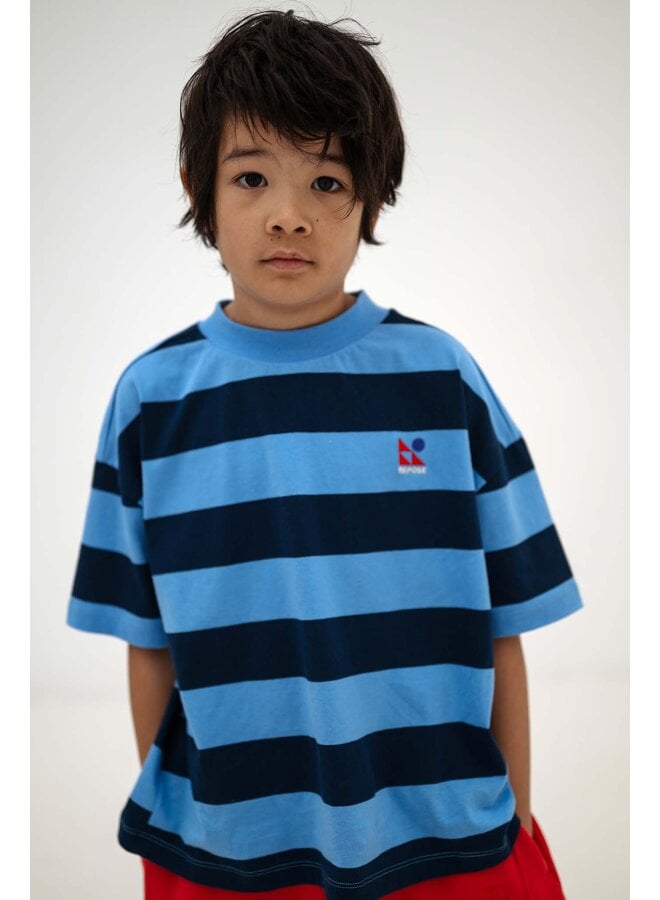 Repose AMS - Boxy tee - Horizon dark eclipse block stripe