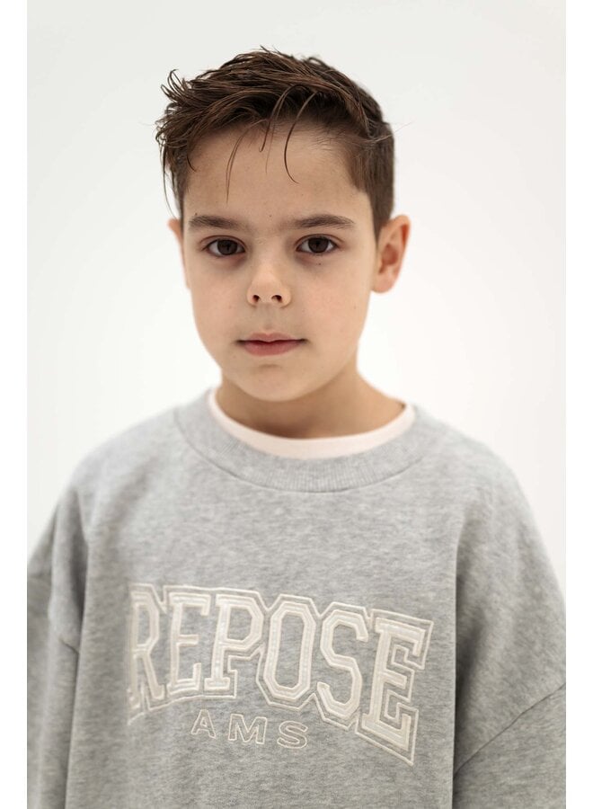 Repose AMS - Cozy drop sweater - Light mixed grey