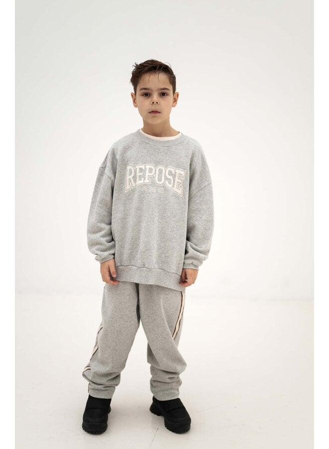 Repose AMS - Cozy drop sweater - Light mixed grey