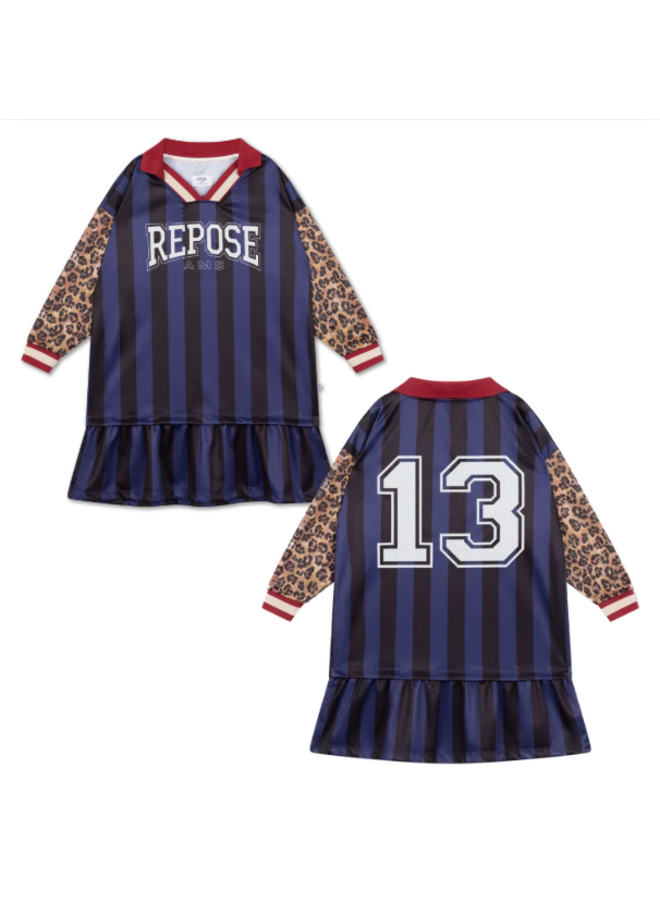 Sports jersey dress - Eclipse night color block