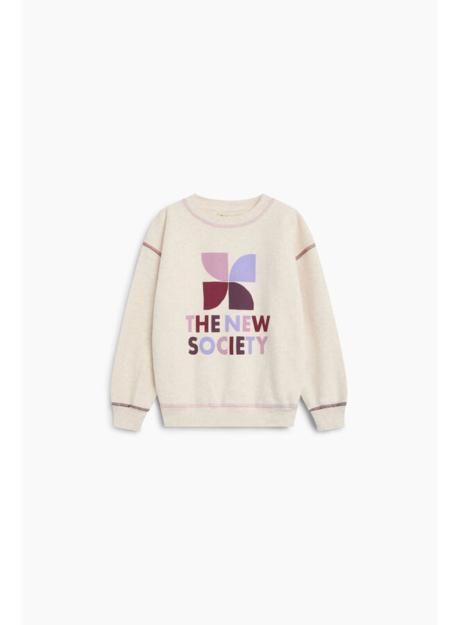 The New Society - TNS logo sweatshirt - Whisper white melange multicolor
