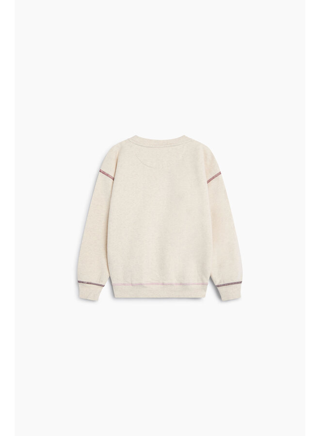 The New Society - TNS logo sweatshirt - Whisper white melange multicolor