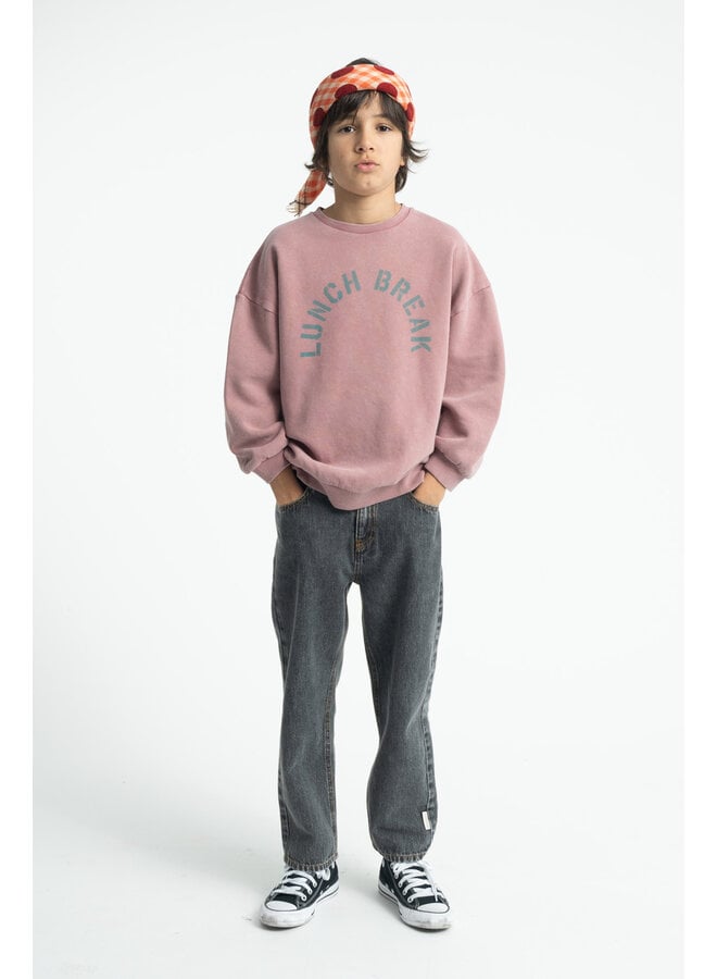 Piupiuchick - Oversized sweatshirt - Pink w/ "lunch break" print