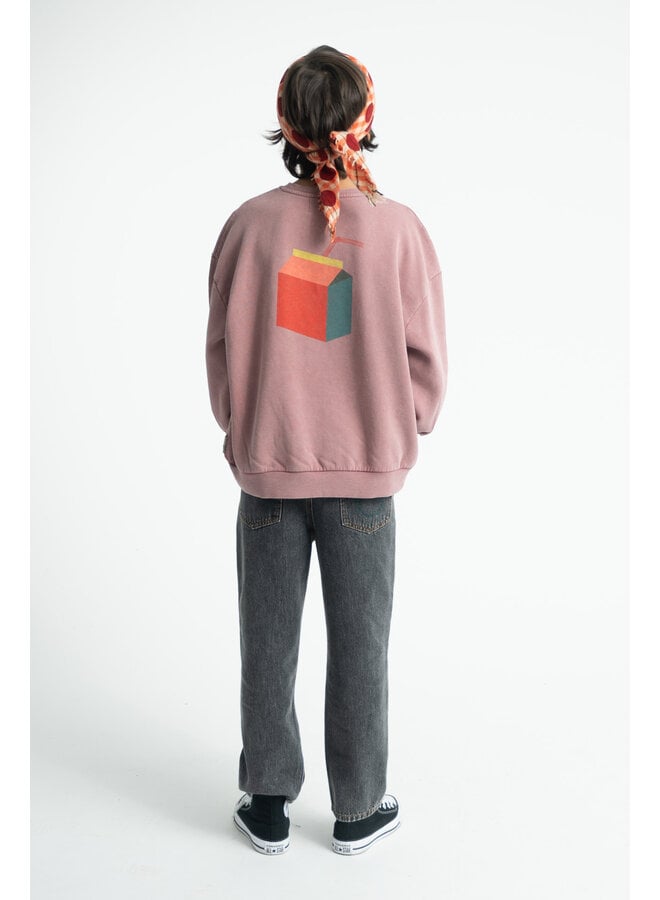 Piupiuchick - Oversized sweatshirt - Pink w/ "lunch break" print