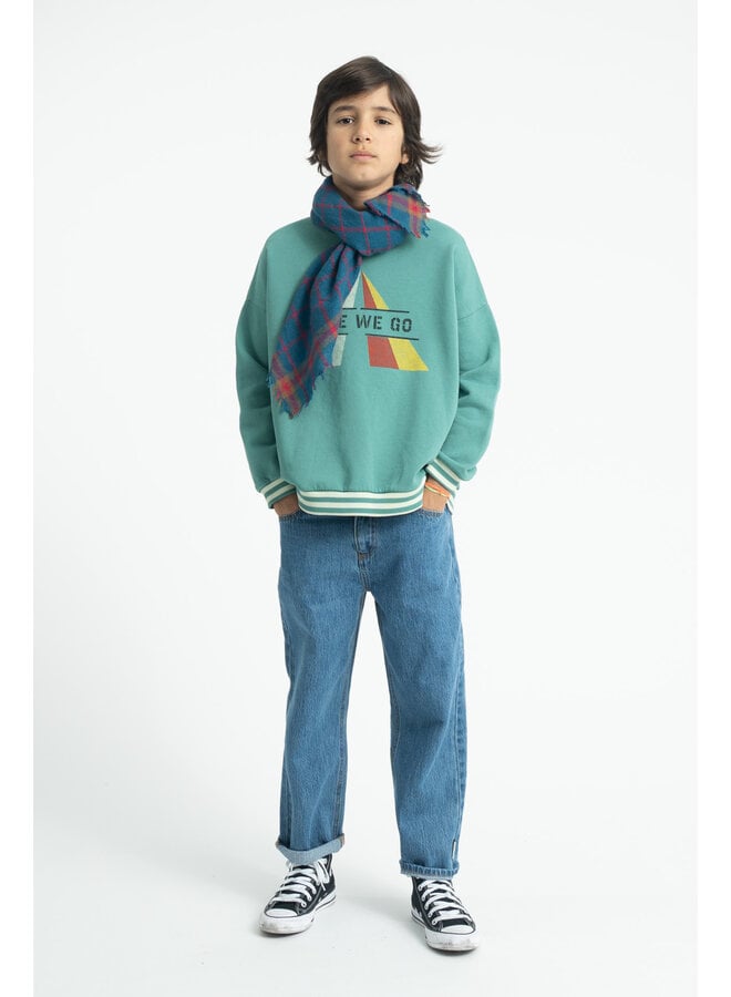 Piupiuchick - Sweatshirt - Green w/ "here we go" print