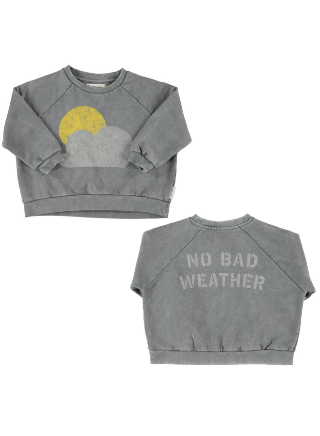 Sweatshirt - Grey w/ sun & cloud print