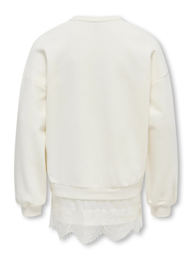 Kids Only - Swanna crew sateen lace swt - Tofu
