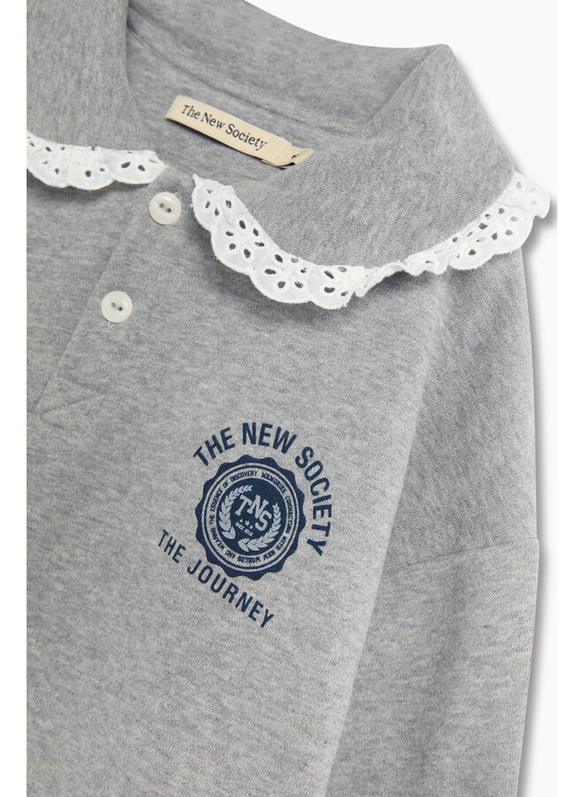 The New Society - Ash polo - Mid grey melange