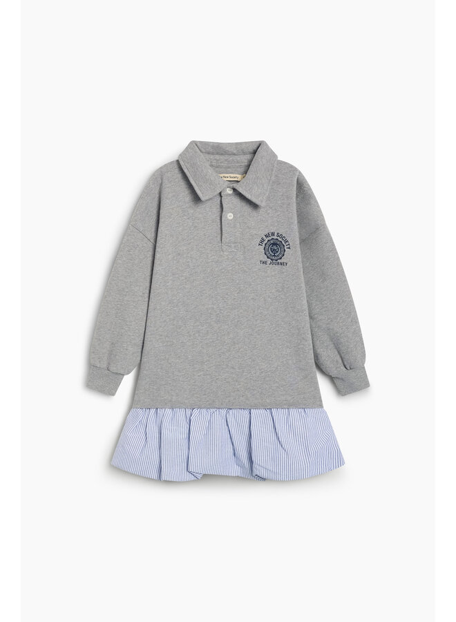 The New Society - Ash dress - Mid grey melange