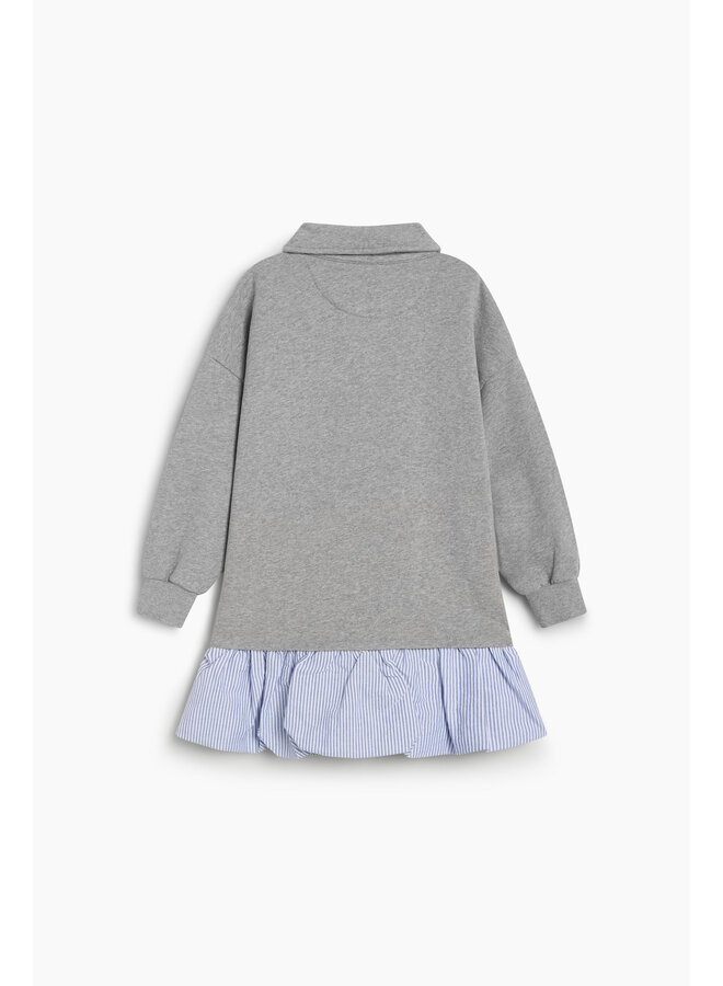 The New Society - Ash dress - Mid grey melange