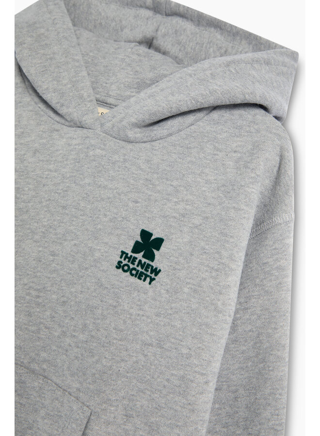 The New Society - TNS logo hoodie - Mid grey melange