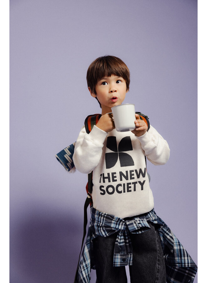 The New Society - TNS logo sweatshirt - Whisper white melange