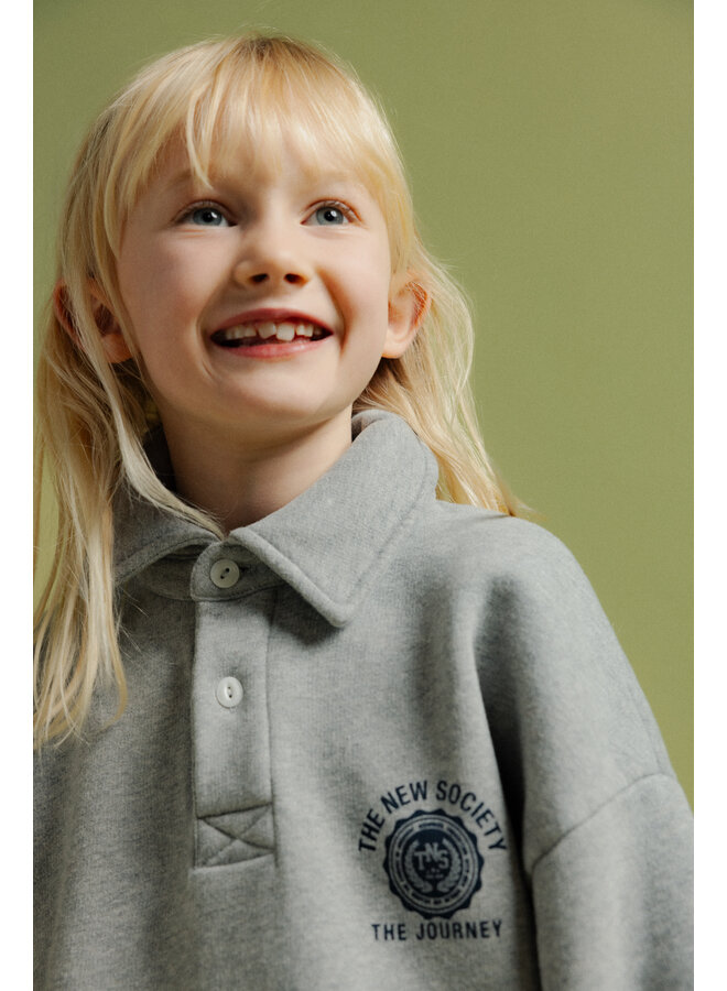 The New Society - Ash dress - Mid grey melange