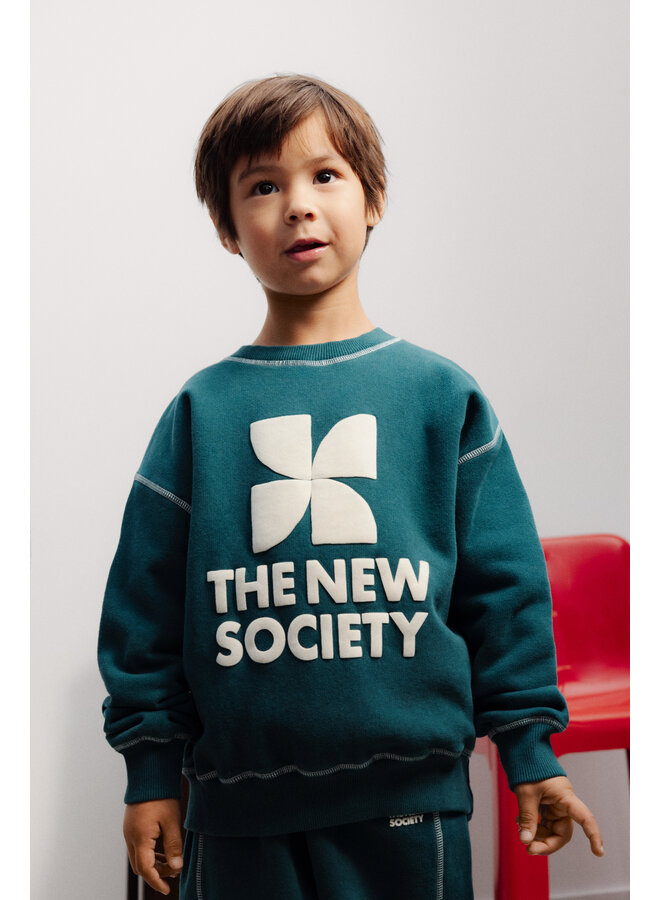 The New Society - TNS logo sweatshirt - Dark sea