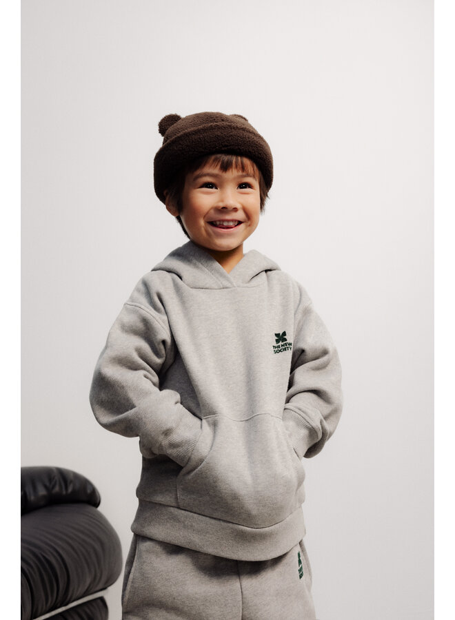 The New Society - TNS logo hoodie - Mid grey melange