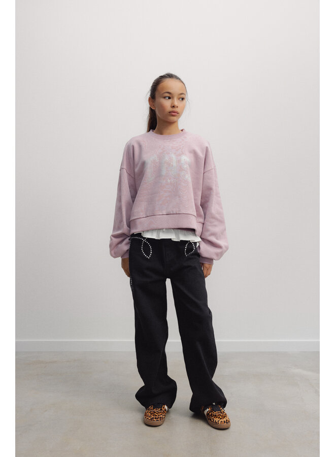 The New Society - Willow teen crop sweatshirt - Mauve shadows