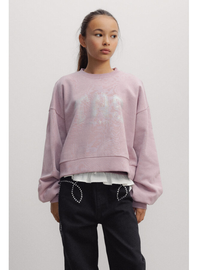 The New Society - Willow teen crop sweatshirt - Mauve shadows