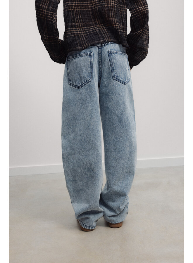 The New Society - TNS denim teen curved trouser - Light blue denim