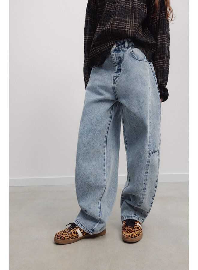 The New Society - TNS denim teen curved trouser - Light blue denim