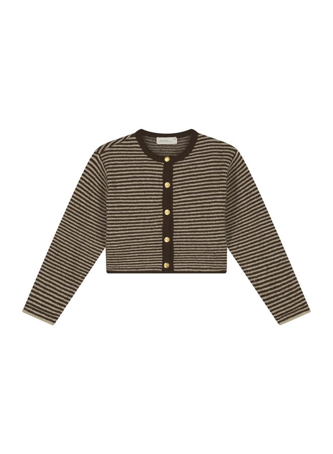 Jade cardigan - Stripes brown/ecru