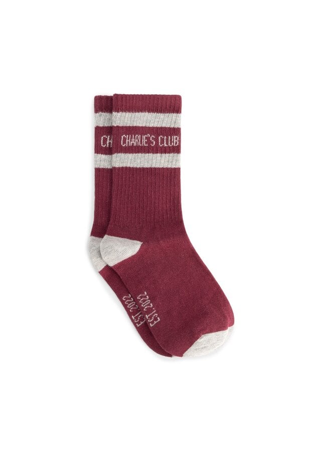 Charlie Petite - Luca socks - Bordeaux with grey melange