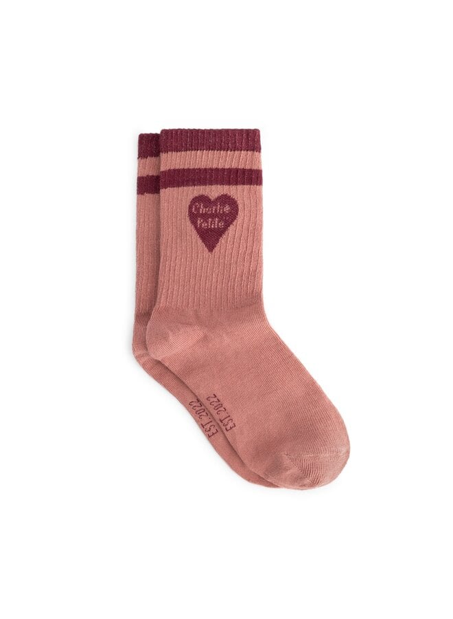 Charlie Petite - Soy socks - Pink with bordeaux