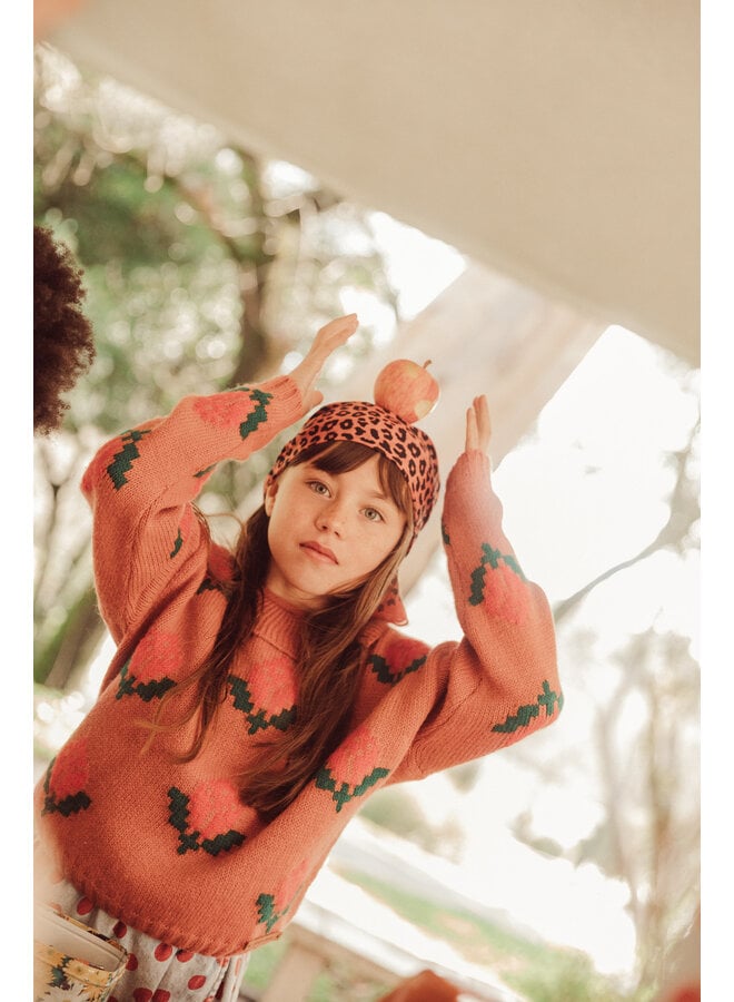 Piupiuchick - Chiffon bandana - Pink w/ animal print